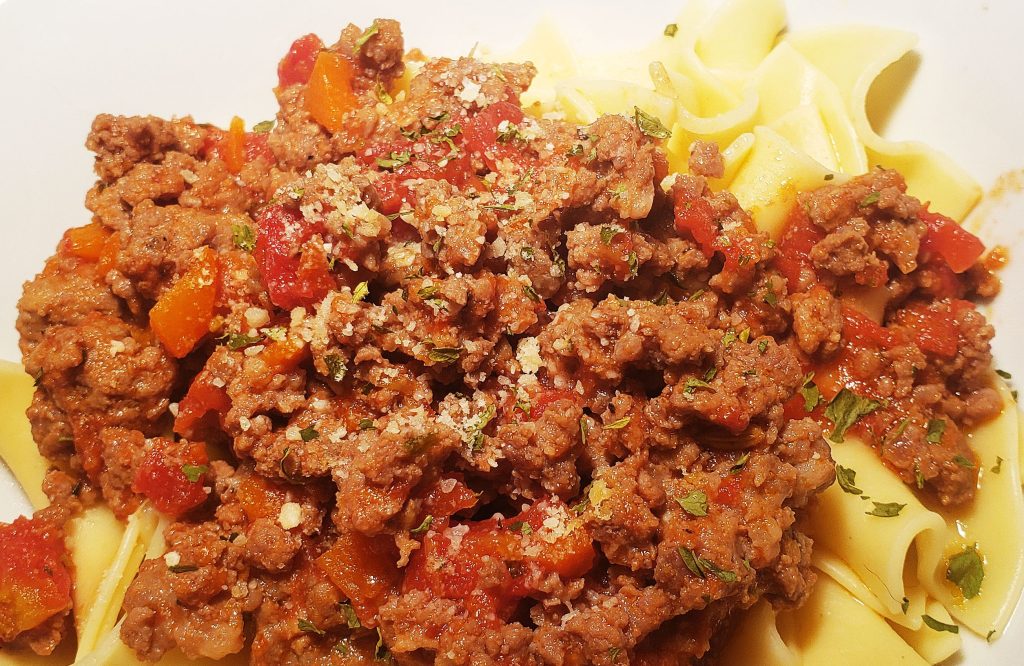 bolognese over pasta